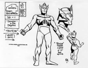 The Inhuman Triton is named Prince of Atlantis. Art from the H-B annimated FF series in 1966